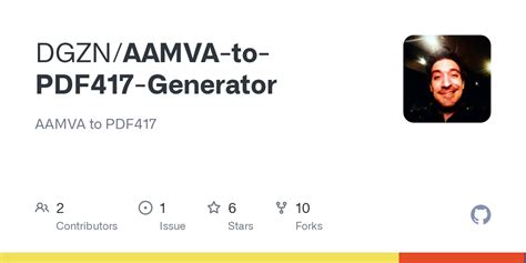 Generate Image in a new window to Print or Save. . Aamva pdf417 generator github